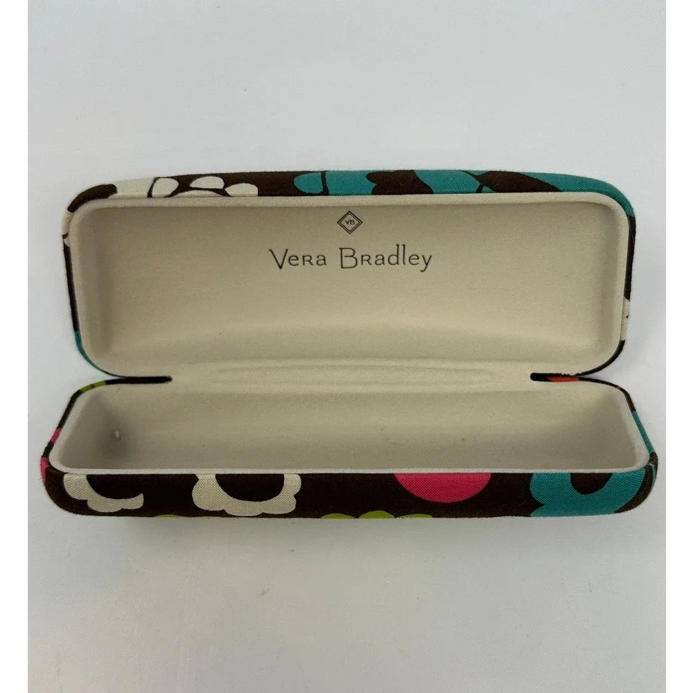 Vera Bradley Lola Floral Hard Clamshell Eyeglass Case Brown Pink Green Blue B0